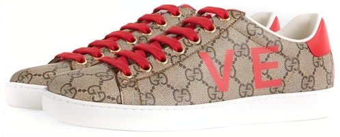 GUCCI古奇ACE情人節限定時尚板鞋女款黑檀色 Lookbook GUCCI古奇ACE情人節限定時尚板鞋女款黑檀色