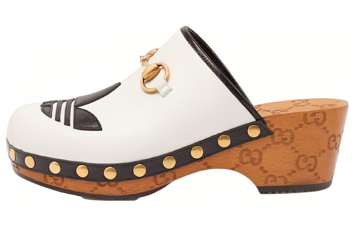 Buy (W) グッチ×アディダス レザーミュール (白) 702218-DTNP0-9160