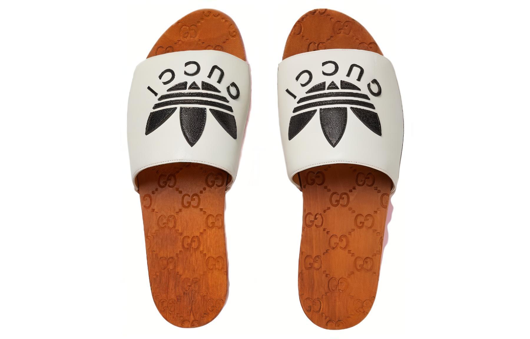 Shop (W) Gucci 阿迪达斯 Originals x 真皮便鞋 '白色时尚' 707286-D3VF0-9160