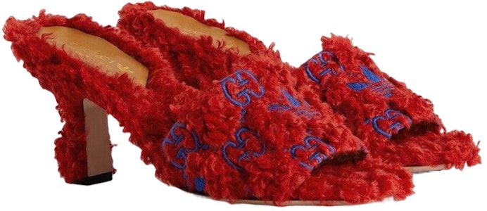 adidas originals x GUCCI古馳 Trefoil系列 織物 一字高筒 時尚涼鞋 7.5cm 女款 紅色 Lookbook adidas originals x GUCCI古馳 Trefoil系列 織物 一字高筒 時尚涼鞋 7.5cm 女款 紅色