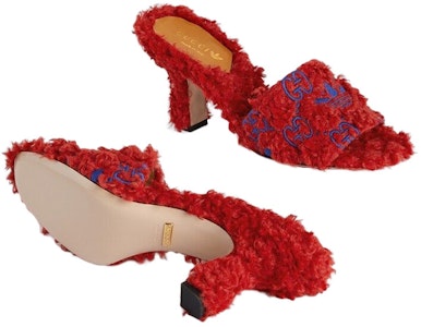 adidas originals x GUCCI古馳 Trefoil系列 織物 一字高筒 時尚涼鞋 7.5cm 女款 紅色 Details for adidas originals x GUCCI古馳 Trefoil系列 織物 一字高筒 時尚涼鞋 7.5cm 女款 紅色