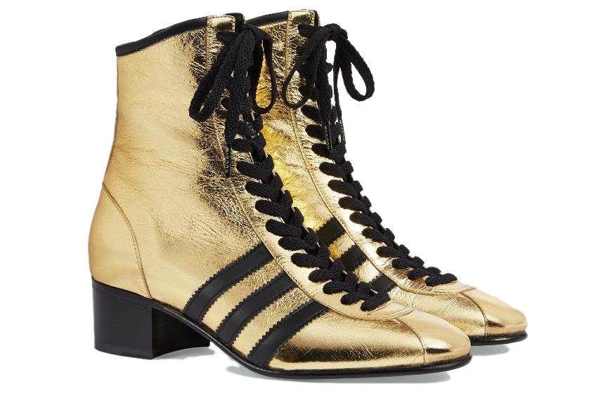 Lookbook (W) Gucci adidas x Leren Veterschoenen Boots ''Goud'' 720810-AAA97-8042