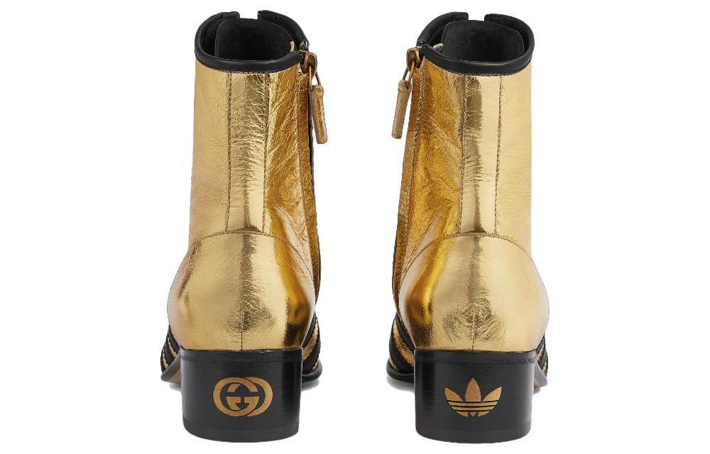 Purchase (W) Gucci adidas x Leren Veterschoenen Boots ''Goud'' 720810-AAA97-8042