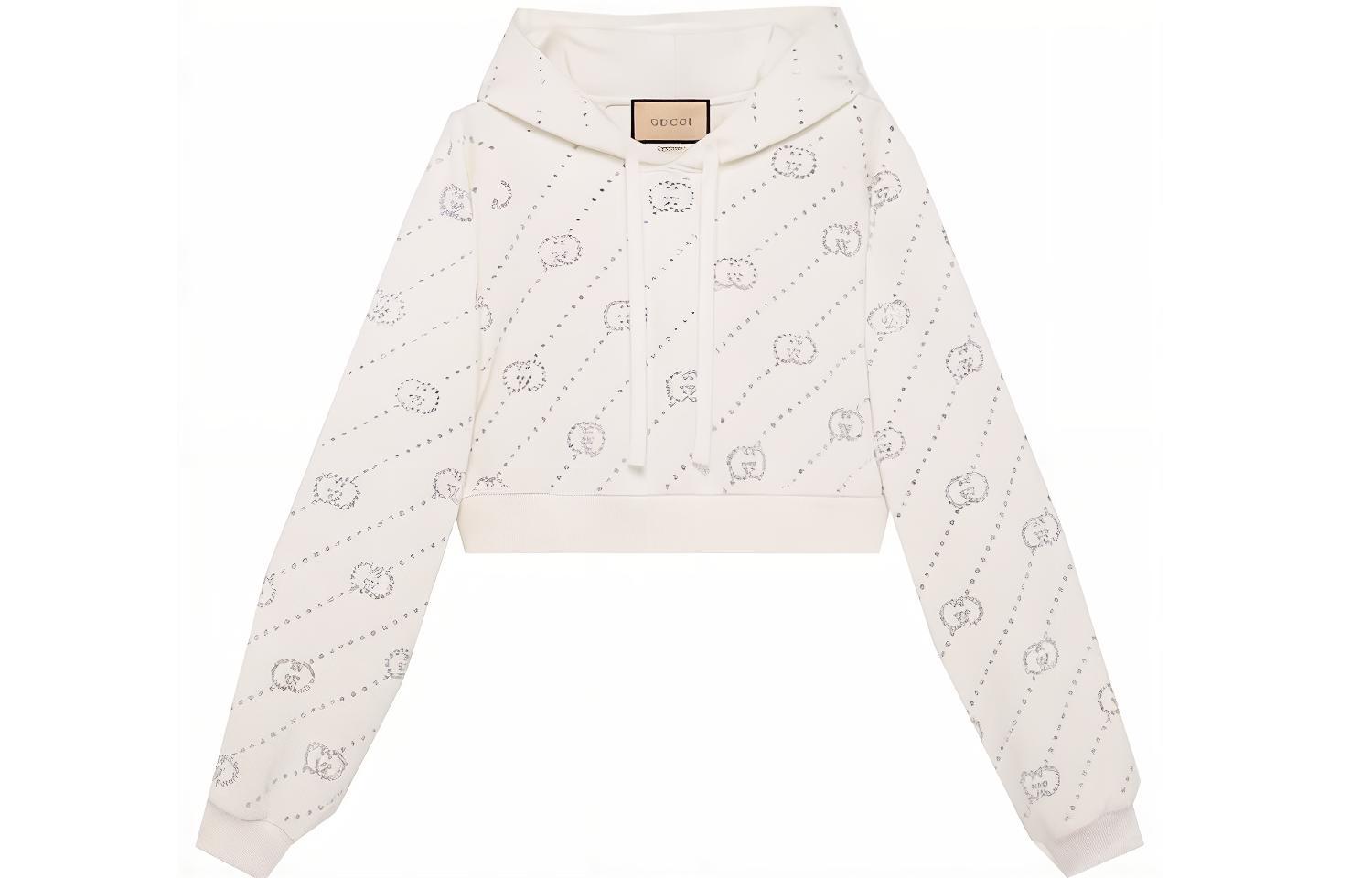 (Women) Gucci All-Over Logo Hoodie Women’s Light Grey/White 771841-XJF7E-9088