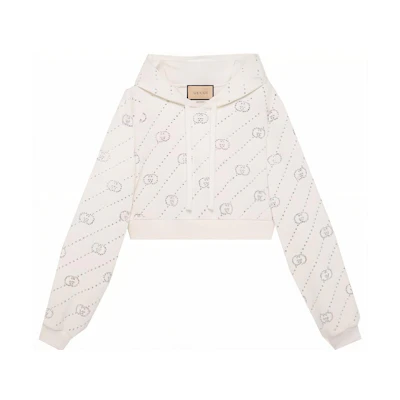 (Women) Gucci All-Over Logo Hoodie Women’s Light Grey/White 771841-XJF7E-9088