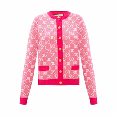 (Women) Gucci All-Over Logo Round-Neck Knit Sweater Pink 629452-XKBHQ-5016