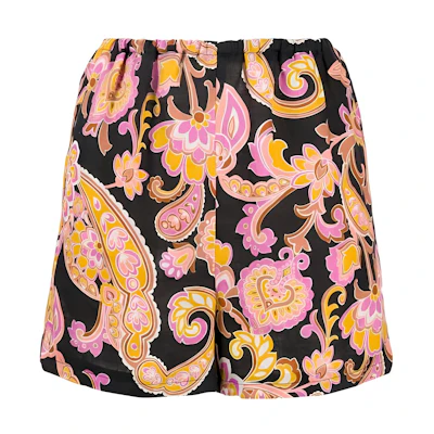 (Women) Gucci All-Over Print Elastic Waist Shorts Black 623164-ZAD2W-1224