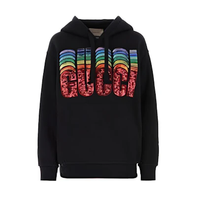 (Women) Gucci Alphabet Print Hoodie Black SS23 717427-XJE5O-1043