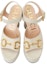Purchase (Women) Gucci Ankle-Strapped Platform Sandals with Horsebit 'White' 674776-BKO00-9049