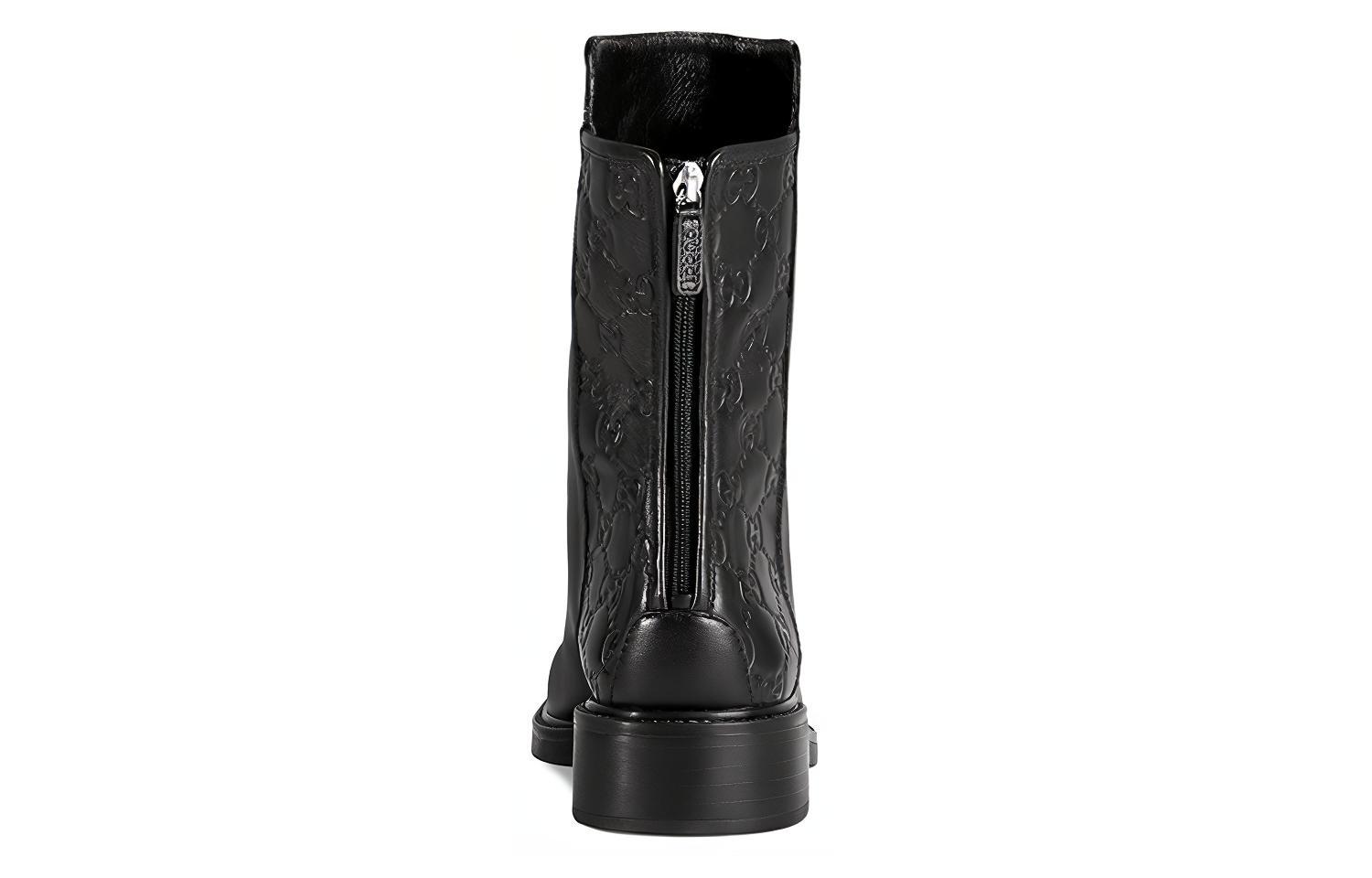 Purchase (W) 古驰 黑色皮革时尚短靴 408212-A9L20-1000