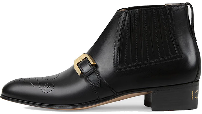 (W) グッチ ダブルG ブローグ アンクルブーツ (黒) 572992-06F00-1000 Buy (W) グッチ ダブルG ブローグ アンクルブーツ (黒) 572992-06F00-1000