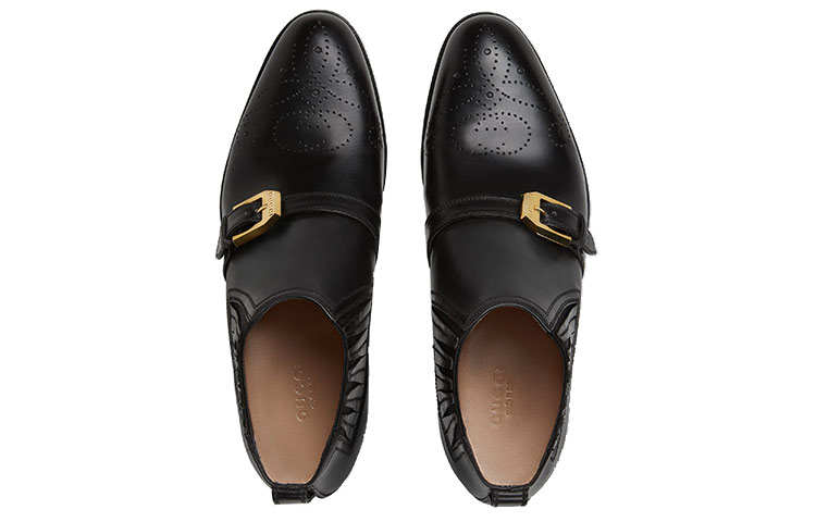 Shop (W) グッチ ダブルG ブローグ アンクルブーツ (黒) 572992-06F00-1000