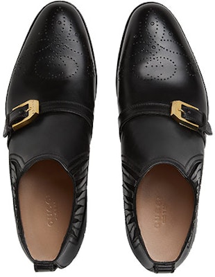 (Women) Gucci Ankle Boot 'Double G Brogue Leather Black' 572992-06F00-1000 Shop (Women) Gucci Ankle Boot 'Double G Brogue Leather Black' 572992-06F00-1000
