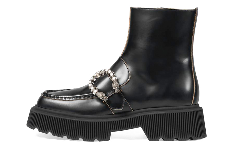 (Women) Gucci Ankle Boot 'Fashion Tiger Head Black' 627291-DS800-1000