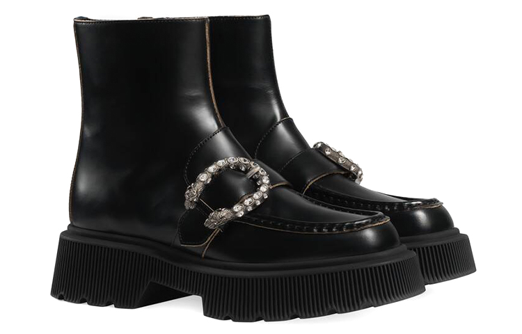 Order (W) Gucci 时尚虎头黑色短靴 627291-DS800-1000
