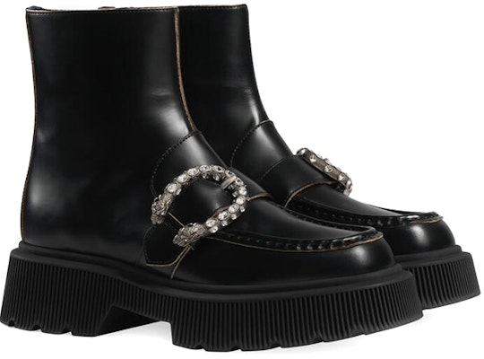 (W) Gucci 时尚虎头黑色短靴 627291-DS800-1000 Order (W) Gucci 时尚虎头黑色短靴 627291-DS800-1000