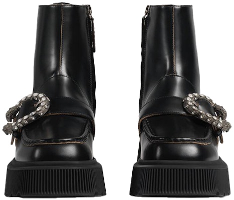 (W) Gucci 时尚虎头黑色短靴 627291-DS800-1000 Lookbook (W) Gucci 时尚虎头黑色短靴 627291-DS800-1000