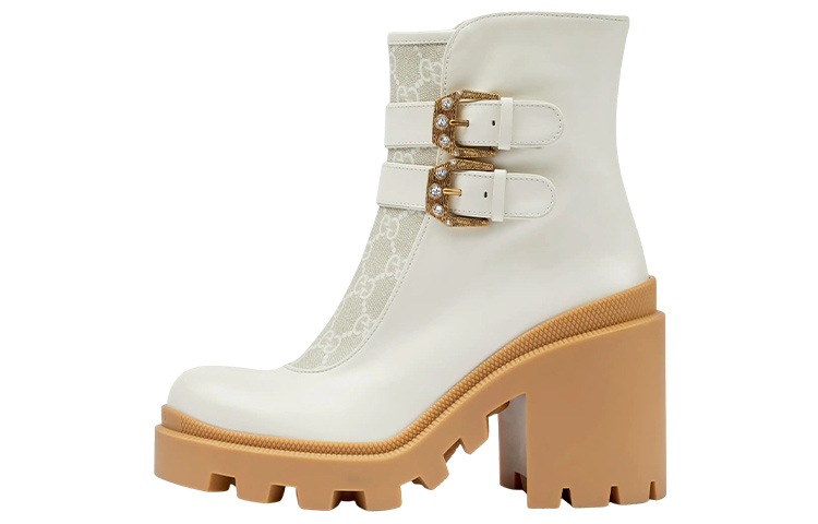 (Women) Gucci Ankle Boot 'GG Canvas - White Gum' 701100-UVV30-9078