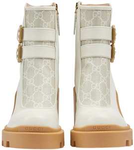 (W) Gucci GG帆布白色橡胶踝靴 701100-UVV30-9078 Lookbook (W) Gucci GG帆布白色橡胶踝靴 701100-UVV30-9078