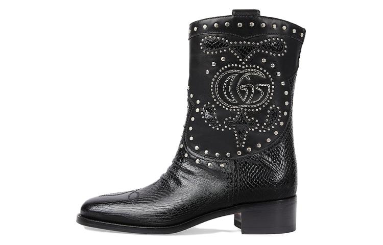 (Women) Gucci Ankle Boot 'Metal Stud Lizard' 750508-AAA5R-1000
