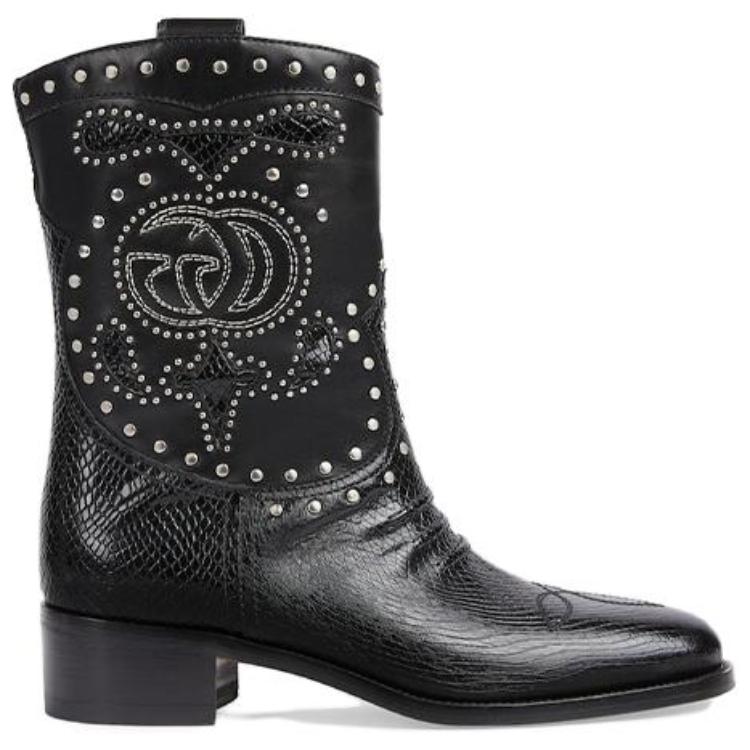 Order (W) Gucci Ankle Boot 'Metal Stud Lizard' Sepatu Bot Tumit Gucci Kulit Kadal Metal Stud. 750508-AAA5R-1000