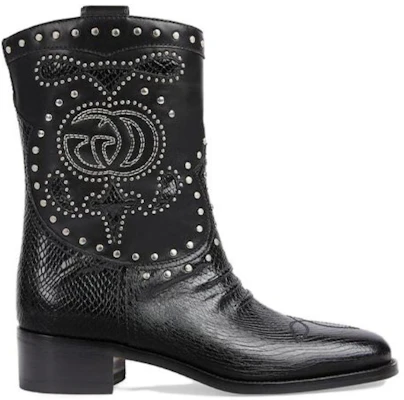 (W) Gucci Ankle Boot 'Metal Stud Lizard' Sepatu Bot Tumit Gucci Kulit Kadal Metal Stud. 750508-AAA5R-1000 Order (W) Gucci Ankle Boot 'Metal Stud Lizard' Sepatu Bot Tumit Gucci Kulit Kadal Metal Stud. 750508-AAA5R-1000