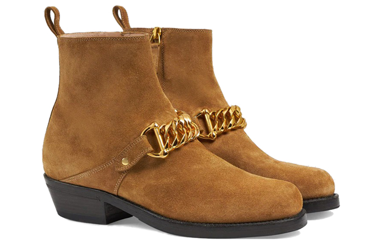 Order (Women) Gucci Ankle Boot with Chain 'Brown' 659626-CH000-9543