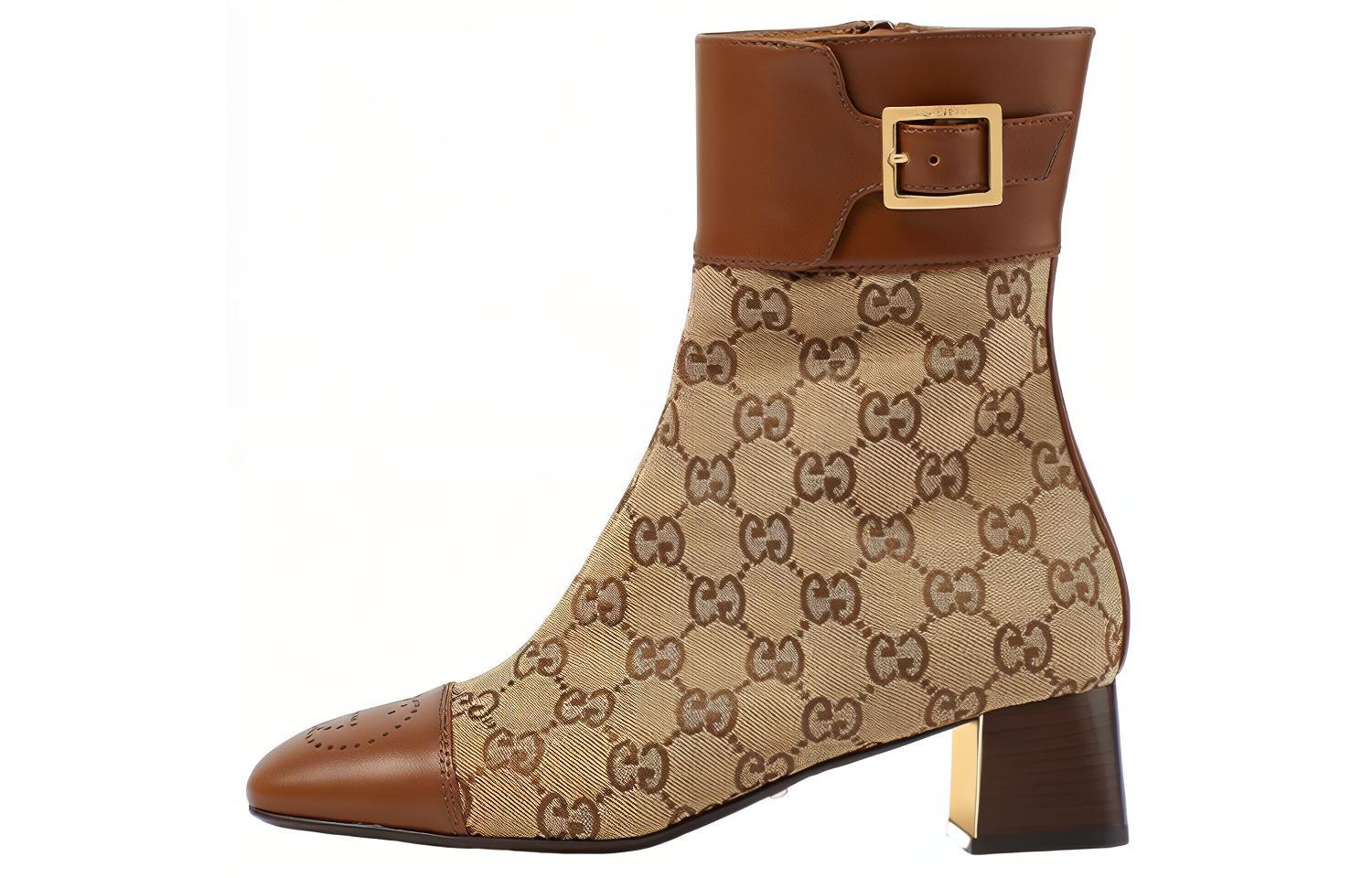 (Women) Gucci Ankle boots with GG monogram 'Brown Beige' 700023-21HH0-2582