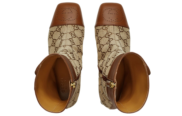 Shop (W) グッチ GGモノグラム アンクルブーツ (ブラウンベージュ) 700023-21HH0-2582