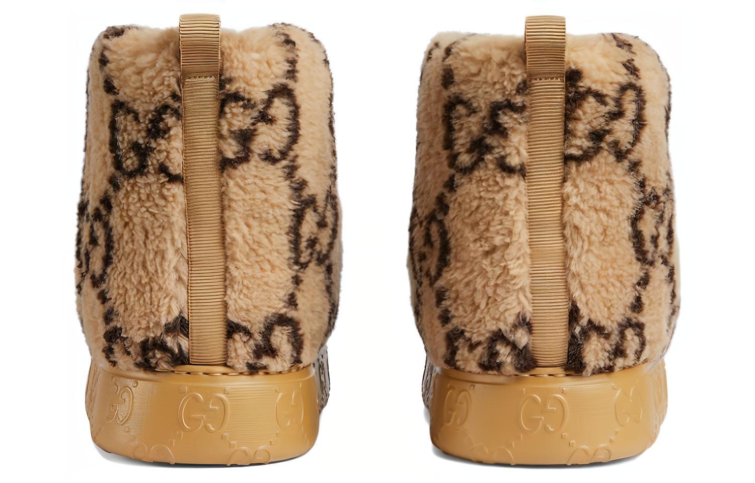 Shop (W) Gucci Sepatu Bot Salju Pergelangan 'Cokelat Velvet' 762178-FACLO-9744