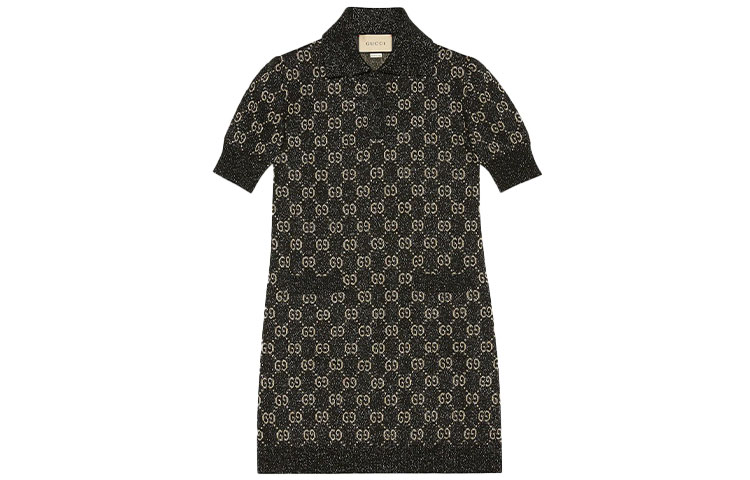(Women) GUCCI Aria Black Jacquard Monogram Short Sleeve Dress Women. 678437-XKB54-1284 圖 2