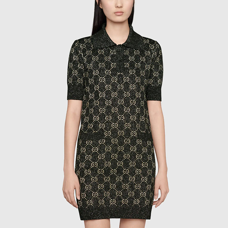 (Women) GUCCI Aria Black Jacquard Monogram Short Sleeve Dress Women. 678437-XKB54-1284 圖 3