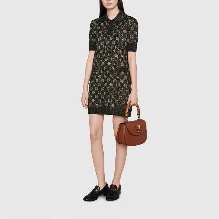 (Women) GUCCI Aria Black Jacquard Monogram Short Sleeve Dress Women. 678437-XKB54-1284 圖 5