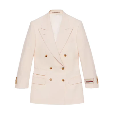 (Women) Gucci Aria Collection SS22 Beige Wool Mohair Blazer 669528-ZAFAP-9887
