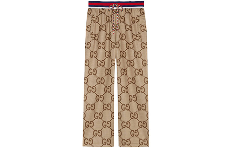 (Women) Gucci Aria Monogram Elastic Waist Knit Joggers Women’s Camel SS22 685762-XJD3N-2190
