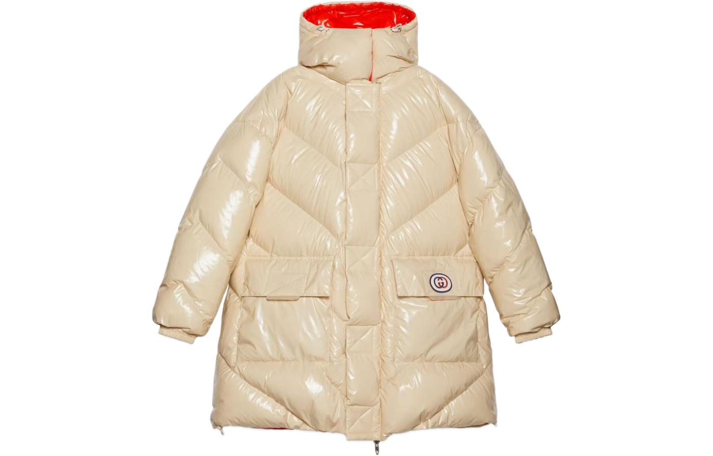 Lookbook (Women) GUCCI Aria Red Reversible Glossy Hooded Down Jacket for Women. 675731-Z8AR1-7708