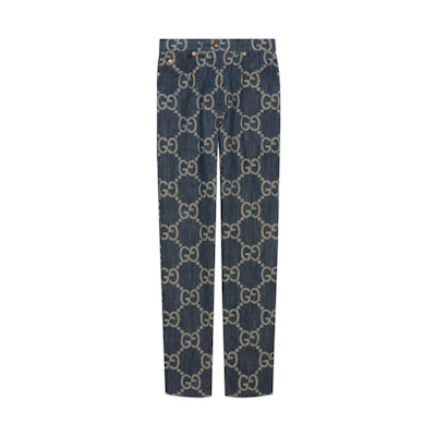 (Women) Gucci Aria SS22 Blue Jeans with Super Double G Pattern 678811-XDBTX-4492