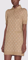 Shop (W) GUCCI Aria SS22 經典LOGO印花短袖連衣裙 米色 678437-XKB54-2132
