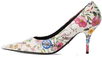 (Women) Gucci Balenciaga x The Hacker Project Knife White 'Floral High Heel' 676558-UL300-8446 (Women) Gucci Balenciaga x The Hacker Project Knife White 'Floral High Heel' 676558-UL300-8446