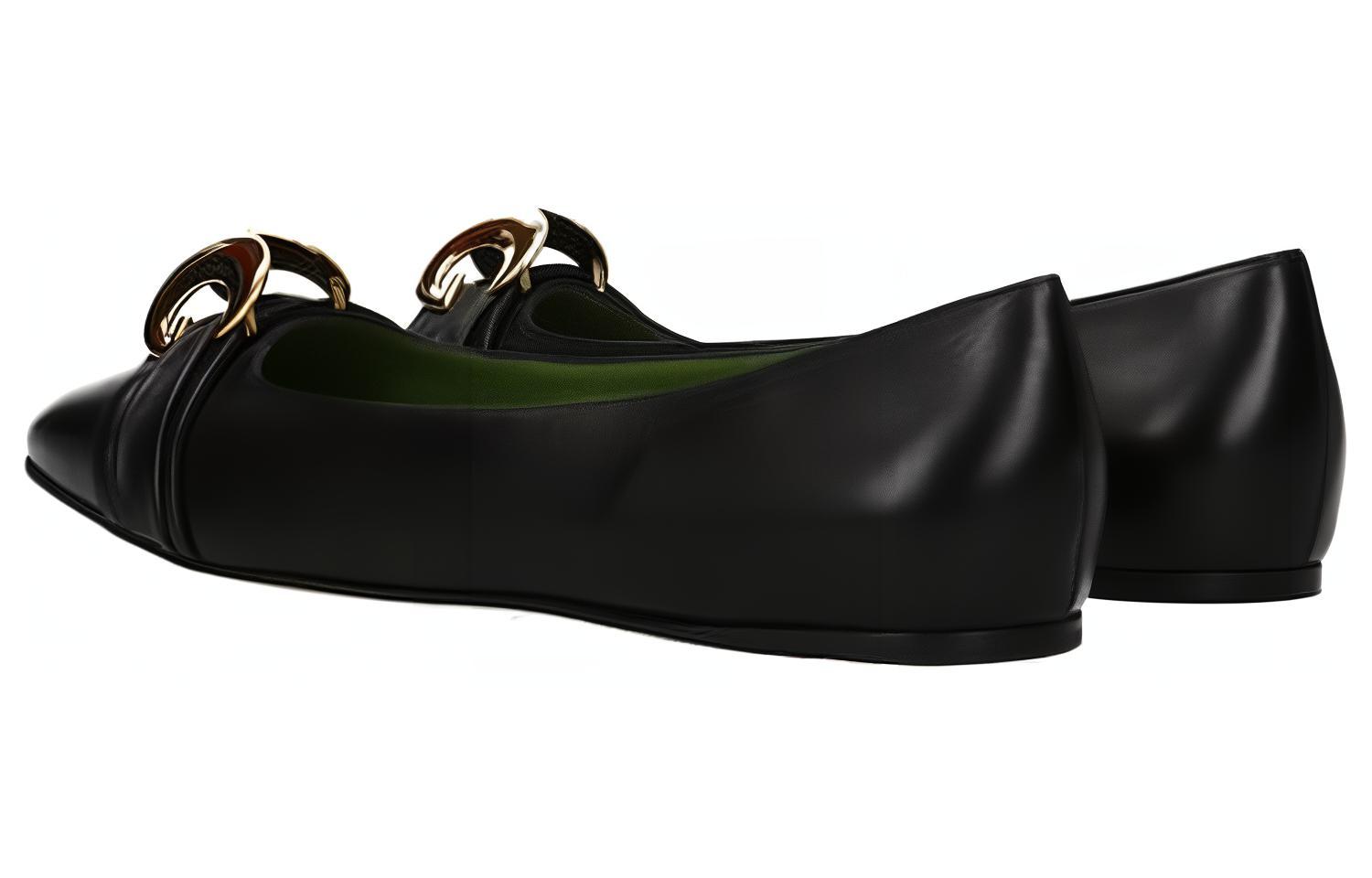 Shop (Women) Gucci Ballet Flat 'Black Leather' 572089-C9D00-1000