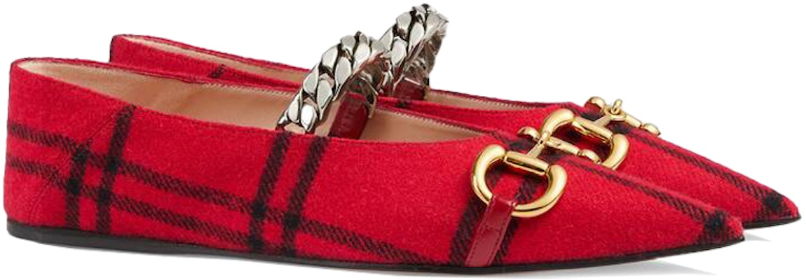 (Women) Gucci Ballet Flat 'Horsebit Check - Red' 635101-2G210-6260 Lookbook (Women) Gucci Ballet Flat 'Horsebit Check - Red' 635101-2G210-6260