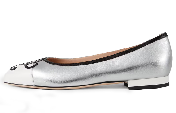 (Women) Gucci Ballet Flat 'Silver Floral'