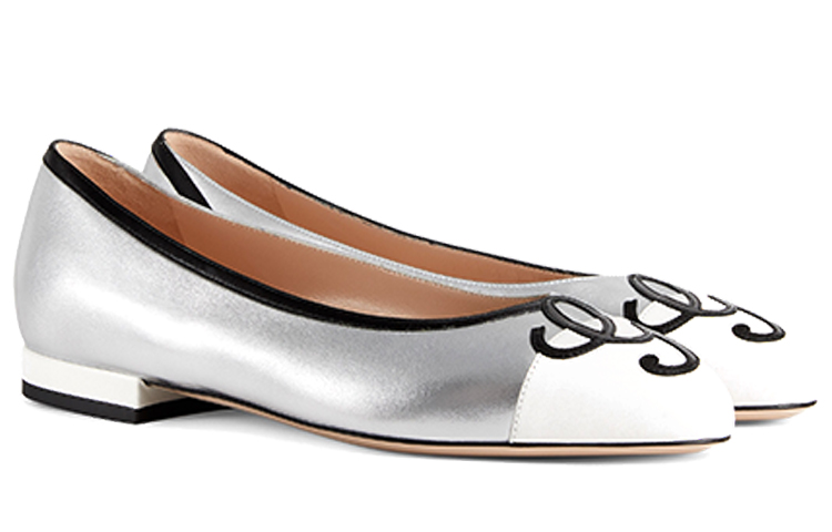 Order (Women) Gucci Ballet Flat 'Silver Floral'