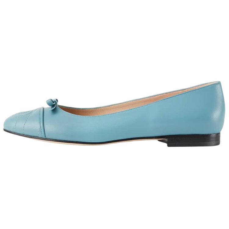 (Women) Gucci Ballet Flat With Double G Leather 'Sweet Blue' 680878-BKO60-4514