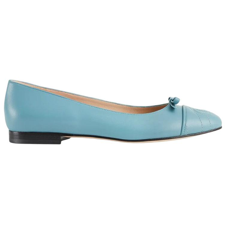 Order (Women) Gucci Ballet Flat With Double G Leather 'Sweet Blue' 680878-BKO60-4514