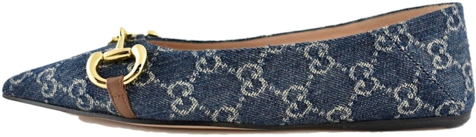 (Women) Gucci Denim Ballet Flat With Horsebit 635101-2KQ80-4462 'Blue' 635101--2KQ80-4462 (Women) Gucci Denim Ballet Flat With Horsebit 635101-2KQ80-4462 'Blue' 635101--2KQ80-4462