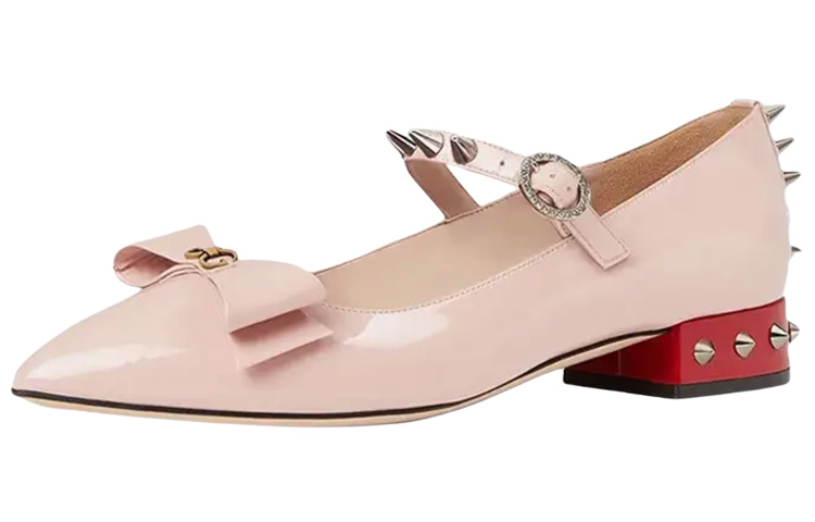 (Women) Gucci Ballet Mid-Low Heel 'Pink Bow' 558097-BNC00-5909
