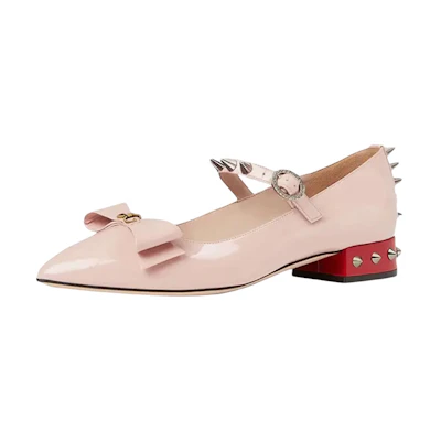 (W) Gucci Ballet Mid-Low Heel 'Pink Bow'