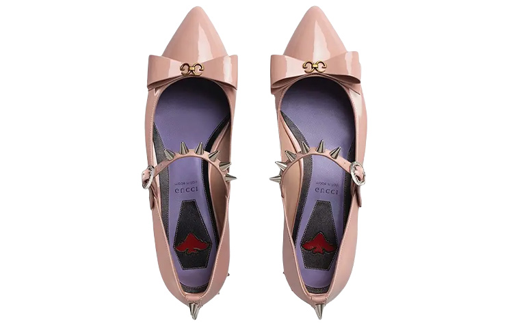 Lookbook (W) 구찌 미드로우 핑크 보우 힐 558097-BNC00-5909