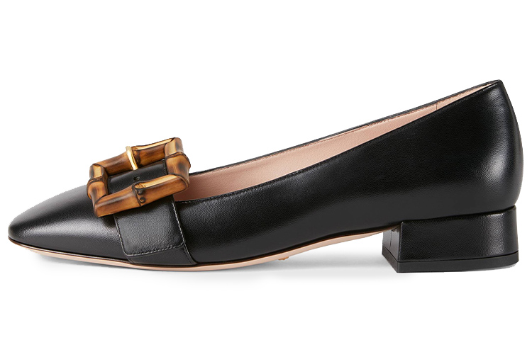 (Women) Gucci Bamboo 'Black Buckle Ballet Flats' 658856-C9D00-1000